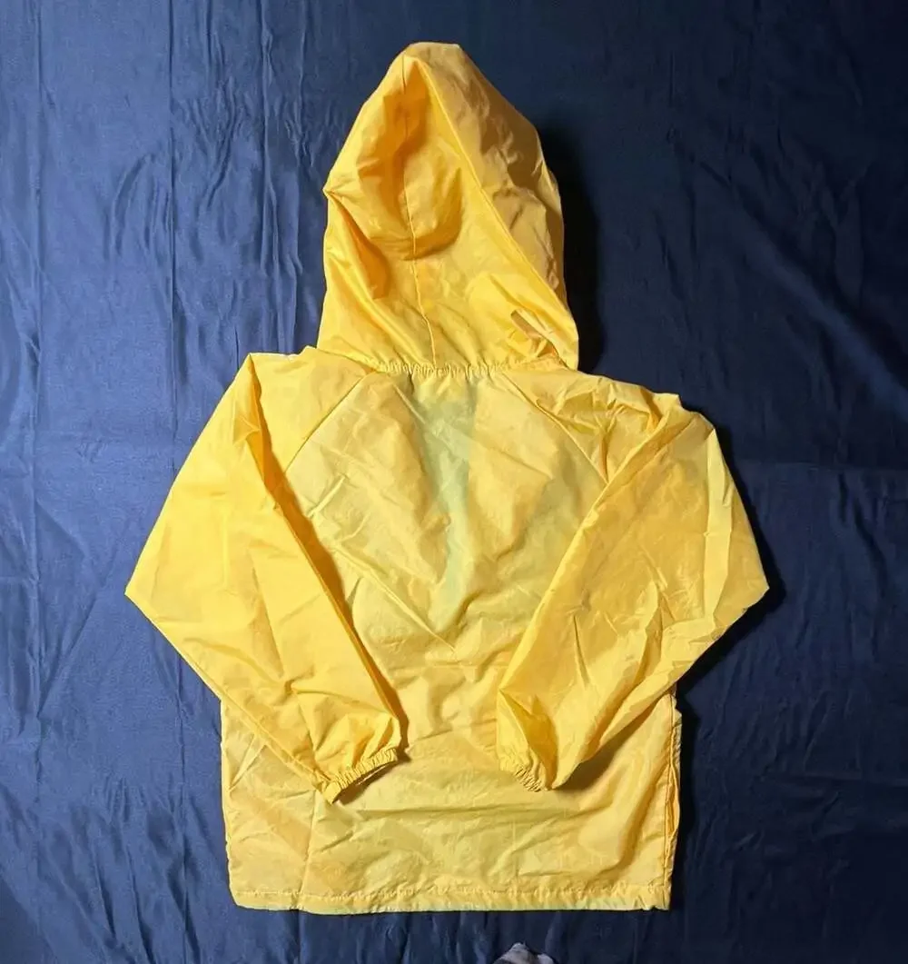 Vintage Disneyland Mickey Mouse Authentic Yellow Half-Zip Hooded Windbreaker